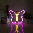 thumbnail image 4 of Neon Signs for Bedroom, Butterfly Neon Signs LED Lights USB or Battery Powered,Led Neon Light as Neon Wall Signs for Girls, Light up Sign for Christmas Party Wedding Kids Room (Pink+Yellow), 4 of 5