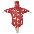 thumbnail image 2 of Dailycode Wearable Blanket Hoodie Oversized Sherpa Flannel Blankets with Pocket for 3-14 Year Old Reindeer and Snow, 2 of 7