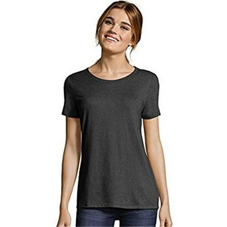 Hanes 738994536259 Womens Elevated Tee - Black Heather Triblend, Small ...