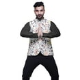 thumbnail image 3 of Atasi Abstract Marriage Ethnic Coat For Men Printed Nehru Jacket Mens Bandhgala Casual Vest Jacket-Large, 3 of 6