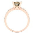 thumbnail image 4 of Solitaire with Accents Engagement Ring for Women - 1.71ct Yellow Moissanite in 14K Rose Gold Promise Ring, 4 of 6