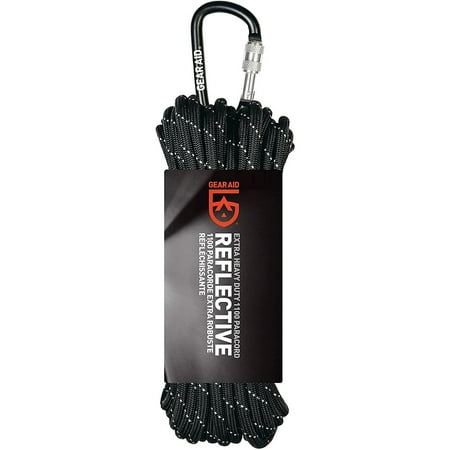 UPC: 0021563806854 | Gear Aid 50 ft. Extra Heavy Duty 1100 Paracord with Carabiner – Black/Reflective