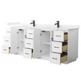 thumbnail image 2 of Wyndham Collection WCH747484DWBWCUNSMXX 84 in. Elan Double Bathroom Vanity with Toe Kick in White, White Cultured Marble Countertop - Undermount Square Sink - Matte Black Trim, 2 of 5