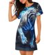 thumbnail image 2 of Easygdp Futuristic Blue Light White Tiger Camisón de manga corta para mujer, informal, estampado, 2 of 6