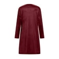 thumbnail image 5 of FAVIPT Velvet Holiday Dresses for Women Crew Neck Plain Long Sleeve Outfits Elegant formal Cocktail Party Midi Dressess Wine,XXL, 5 of 8
