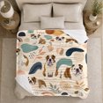 thumbnail image 5 of English Bulldog Autumn Botanical Illustration, Playful Pet Portrait Pattern, Warm Flannel Blanket for Living Room and Bedroom, Dog Lovers Thanksgiving Gift, Pet Lover Home Decor, 5 of 9