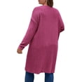 thumbnail image 4 of DYMADE Womens Plus Size Solid Long Sleeve Pockets Elegant Brushed Knitted Cardigan Tops, 4 of 4