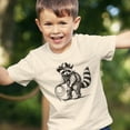 thumbnail image 4 of Funny Raccoon Cowboy Shirt for Kids Vintage Western Lasso Tee for Boys and Girls Natural Shirt Youth Small, 4 of 5