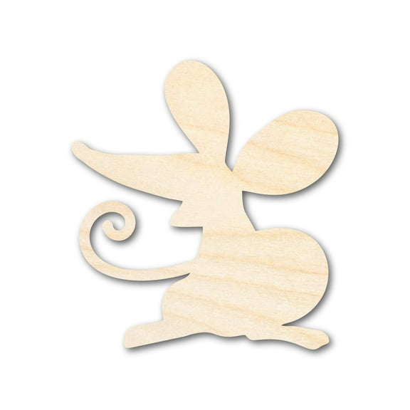 Unfinished Wood Cartoon Mouse Shape 3" / 1/4"