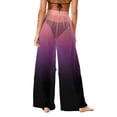 thumbnail image 5 of AHTJRT Women's Swimsuit Pants Summer Beachwear Pool Full-Length Coverup Bottoms Elastic Waist Sheer Mesh Chiffon Trousers UPF50+ Sun Protection Bottoms Multicolor#46 L, 5 of 7