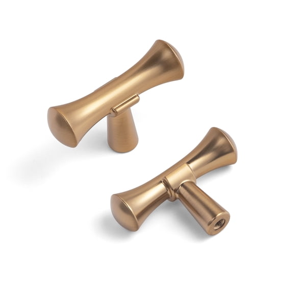 Goo-Ki 12 Pack Champagne Bronze Cabinet Drawer Knobs, Zinc Alloy Cabinet Handles Hardware for Dresser,Wardrobe, Cupboard