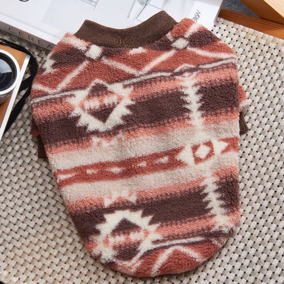 Yidarton Dog Vests Pet Flannel Dou Pet Clothes Hairless Cat Dog Plus Velvet pink brown L