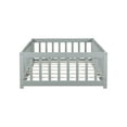 thumbnail image 5 of Miniyam Wood Twin Size Floor Bed Guardrails for Kids, Gray, 5 of 7