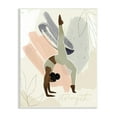 thumbnail image 3 of Stupell Industries Stretching Yoga Pose Strength Text Floral Border Wood Wall Art, 13 x 19, Design by Victoria Barnes, 3 of 5