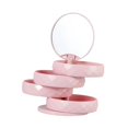 thumbnail image 2 of Joyero para mujer, organizador de joyas giratorio, de alta capacidad, moderno, resistente al agua. Rosa, 2 of 9