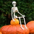 thumbnail image 4 of Halloween Decoration Outdoor Skeleton, 16" Plastic Posable Skeleton with Movable Joints, Small Hanging Skeletons for Halloween Decor, Haunted House Graveyard Props, 4 of 5