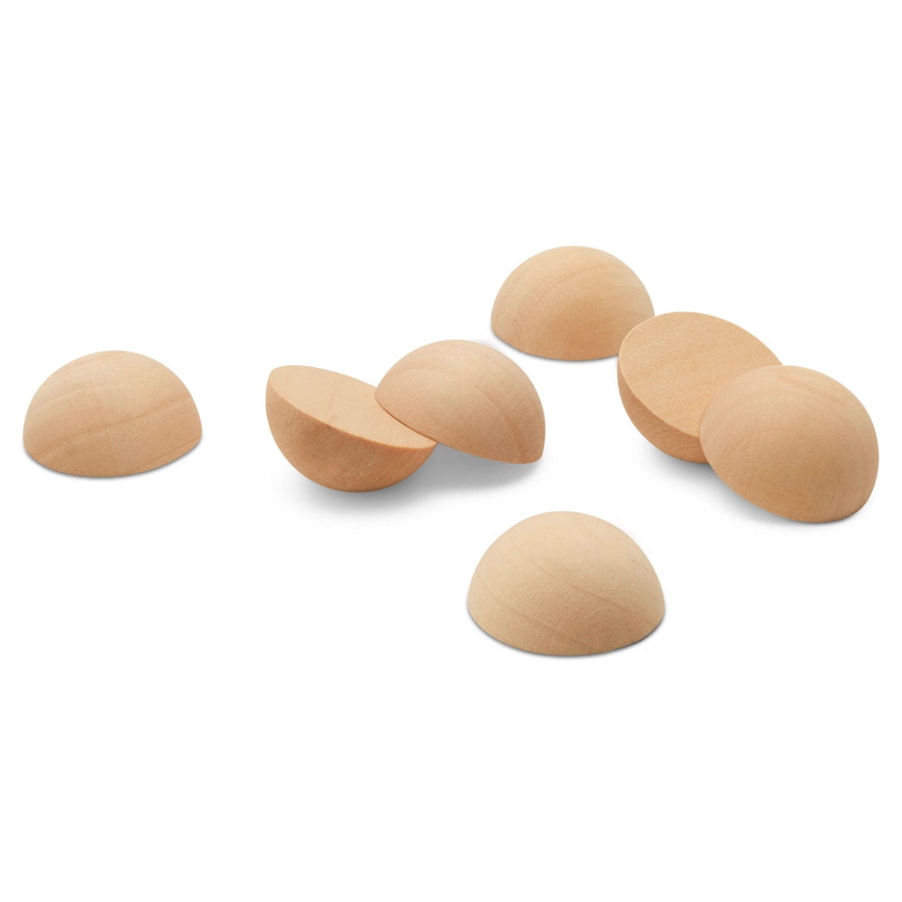 by Woodpeckers Wooden Split Balls 2 inch Pack of 6 Wood Half Balls for Crafting and DIY Wreaths 
