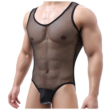 

ZMHEGW Bodysuits For Women Mesh Underwear Sheer Sleeveless Jumpsuit Suspender Exercise Muscle Bodybuilding Jumpsuit Womens Lingerie