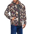 thumbnail image 3 of Zip Up Hoodies for Men - Guitar Skull record Long Sleeve Comfrt Men'S Fashion Hoodies & Sweatshirts, Jackets for Men Hoodies Pullover Clothing Clothes with Pouch, 3 of 5