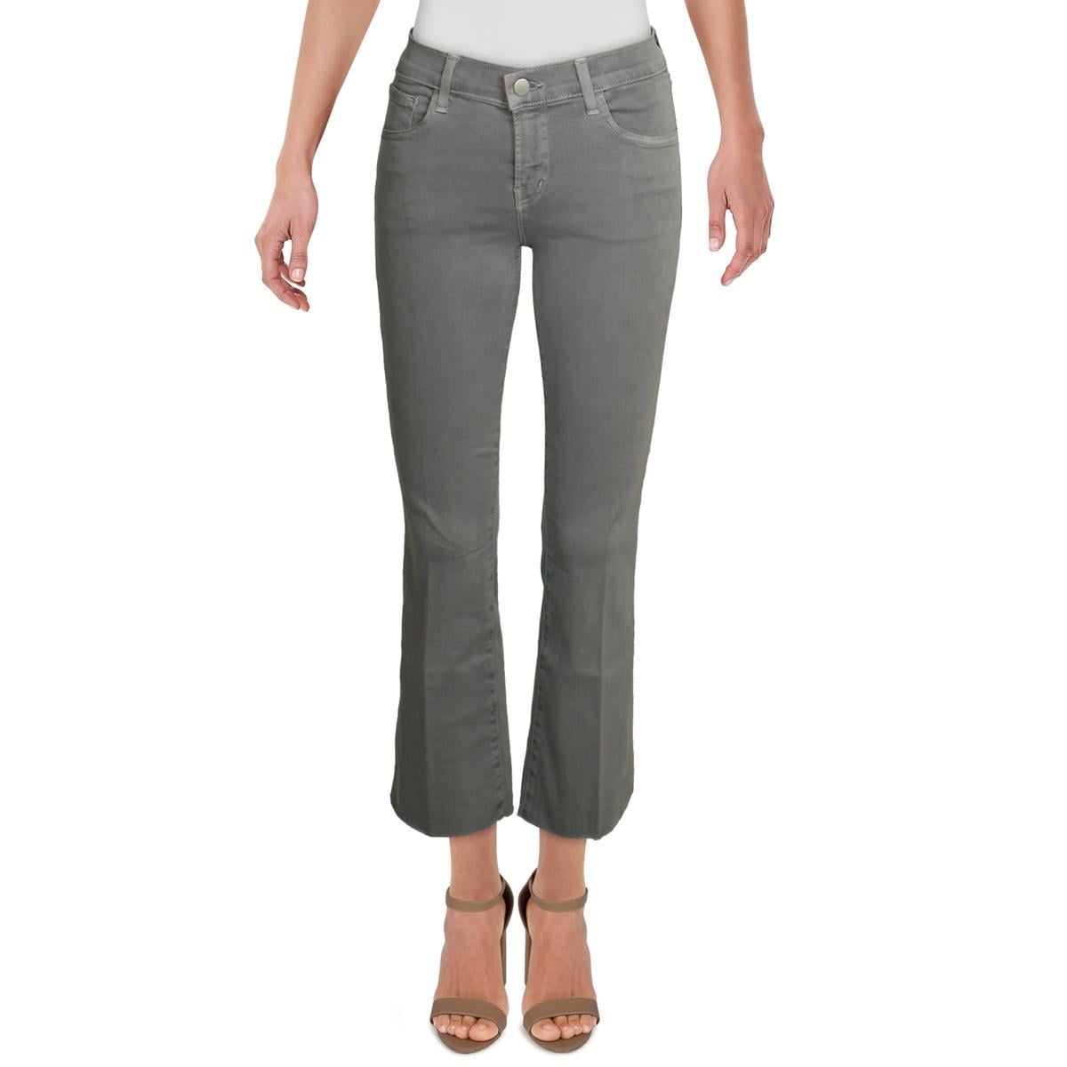 J Brand Womens Selena Cropped Mid Rise Bootcut Jeans Gray 24