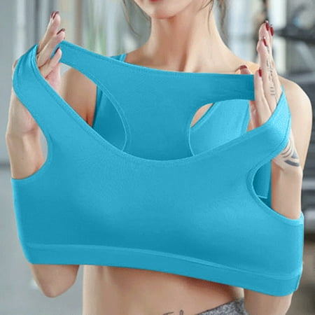 

Women s Running Sports Thin Shockproof Gathering Large and Comfortable Strapless Bra Bras for Women Blue M