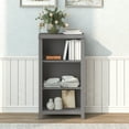 thumbnail image 2 of 3-Tier Open Cubby Storage Shelf, Small Sturdy Storage Bookshelf Cabinet for Living Room Bedroom Guest Room Office Dorm Room Kids Room and Bathroom, Gray, 2 of 5