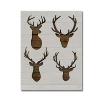 Deer Buck Antlers Stencil Template Reusable 8.5 x 11 for Painting on Walls, Wood, Etc. By Stencilville