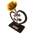 thumbnail image 2 of Dernière Chance Qaailabf Rose Rouge en Métal avec Support en Forme de Cœur Cadeau de la Saint-Valentin Fer Rose en Métal Rouge, 2 of 2