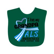 Inktastic I Love My Grandpa ALS Awareness Support, Care, Cure Boys or Girls Baby Bib