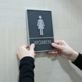 thumbnail image 3 of M&T Displays 6x8 Silver Restroom Door Signs with Braille, Self-Adhesive for Office, Business, Home, 3 of 7