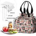 thumbnail image 4 of Pioneer Flower Floral Print Pattern Drawstring Lunch Bag Women - Drawstring Lunch Bag Insulated for Work Office - Stain-Resistant Large Lunchbags for Women with Multi-Pockets, 4 of 6