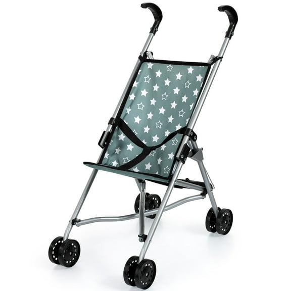 Bayer: Buggy Umbrella Stroller - Green & White Stars - Accessory for Dolls Up to 18", Foldable Design, Seat Belt, Kids Toy, Ages 3 