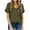 Army Green, variant on Fesfesfes Tee Womens Solid Short Sleeve V-Neck Casual Pockets Tee Tops T Shirt Shirts for Women M(US:6)