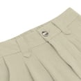 thumbnail image 4 of Drapeable Straight Leg Trousers, Women's High Waisted Wide Leg Pants with Button Up Zipper, Casual Work Office Slacks, Business Casual Trousers, Professional Style Gifts | CSEONE,Khaki L, 4 of 8
