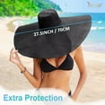 thumbnail image 3 of JASGOOD Oversized Beach Hat for Women Wide Brim Straw Sun Hat Foldable Packable Travel Vacation Pool Outdoor, 3 of 6