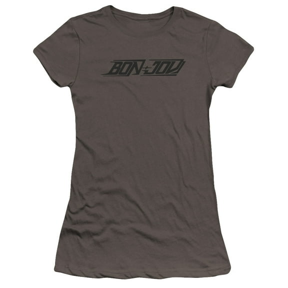 Bon Jovi New Logo Premium Bella Junior Women's Sheer Jersey T-Shirt Charcoal
