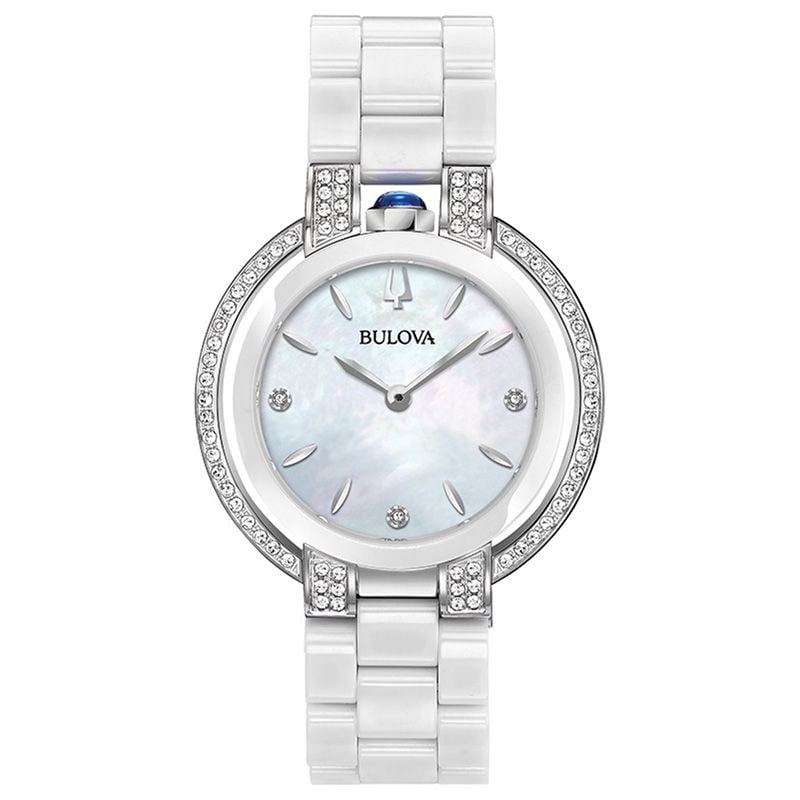 Bulova Women's Rubaiyat White Ceramic Diamond Watch