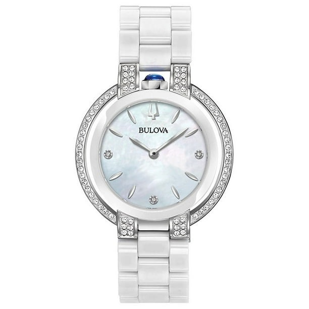 Bulova Bulova Women's Rubaiyat White Ceramic Diamond Watch Walmart
