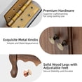 thumbnail image 3 of Tina's Home Farmhouse 2-Door Accent Cabinet with Adjustable Legs, 34" Tall Rustic Storage Cabinet for Living Room, Entryway, Walnut, 3 of 9