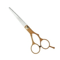 Unique Bargains 1 Pc Lightweight Flat Shears Hair Cutting Scissors for Hair Styling Gold Tone Silver Tone