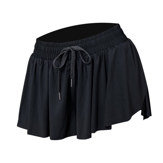 Pantalones cortos deportivos de cintura alta para niñas, entrenamiento atlético, pantalones cortos de Yoga, entrenamiento, gimnasio, vacaciones Ropa, zapatos y accesorios Miscelánea Negro XL Jumpingount AP011023-12