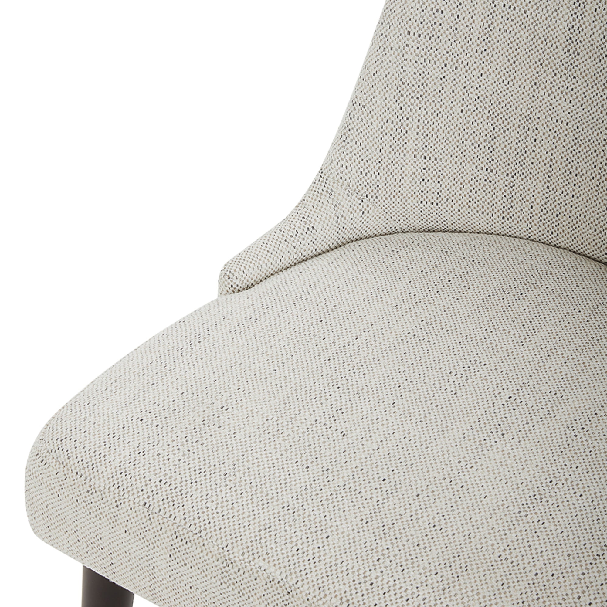 CHITA Modern Fabric Upholstered Kitchen & Dining Room Chairs Set of 2, Wood Legs, Ivory White