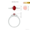 thumbnail image 4 of ANGARA Natural Solitaire Oval 1 ct Ruby and Diamond Promise Ring in 14K White Gold for Women (Size-7x5mm) | July Birthstone Jewelry for Her, 4 of 10