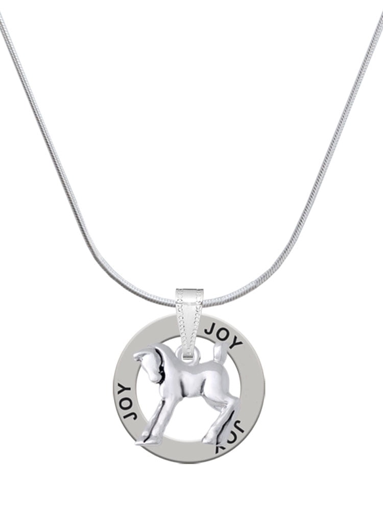 Delight Jewelry Silvertone Equestrian Horse Joy Ring Charm Necklace, 18"