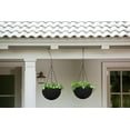 Keter Resin Rattan Set of 2 Round Hanging Planter Baskets for Indoor