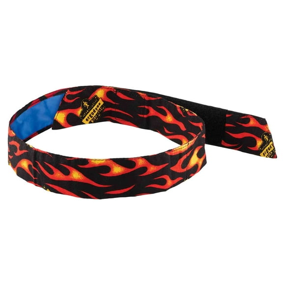 The Chill Its Cooling Bandana 6705CT is lined with evaporative PVA material for fast cooling relief, quick and secure fit, flames