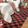 thumbnail image 5 of Christmas Geometric Plaid Rug Runner 2' x 6', Non-Slip Hallway Rugs, Machine Washable Low Pile Carpet Runner, Indoor Floor Mats for Laundry, Bedroom, Red Black, 5 of 8