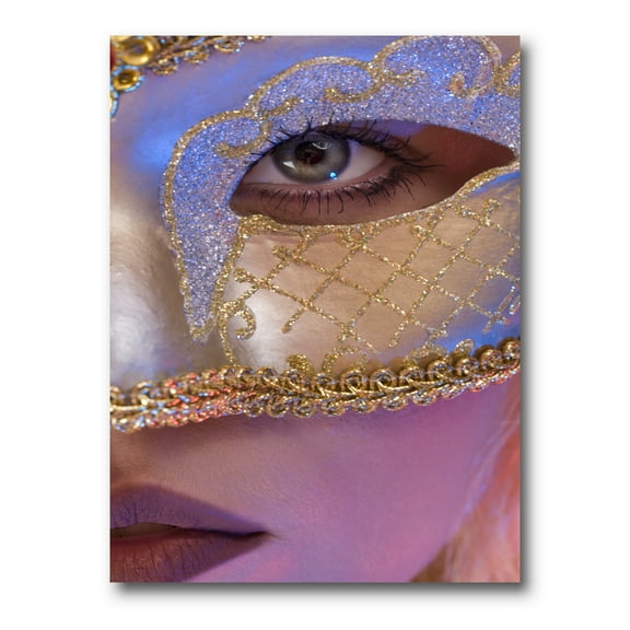 Designart ' Venetian Mask On Female Face ' Modern Canvas Wall Art Print