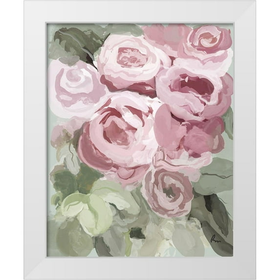 Murdock, Ramona 20x24 White Modern Wood Framed Museum Art Print Titled - Rosy Roses I