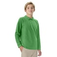 thumbnail image 5 of Classroom School Uniforms Adult Long Sleeve Pique Polo CR835X, XL, SS Kelly Green, 5 of 7